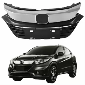 Grade Radiador Honda Hrv 2019 2020 2021 Black Piano Com Friso Cromado