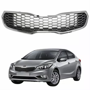 Grade Radiador Kia Cerato 2014 2015 2016 Cinza Com Friso Cromado