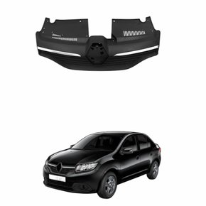 Grade Radiador Renault Logan Sandero 2014 até 2019 com Friso Cromado