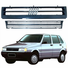 Grade Radiador Fiat Uno 1991 Até 1999 Com Emblema Preto