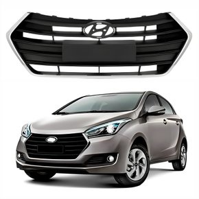 Grade Radiador Hyundai Hb20 Hatch 2016 Até 2019 Com Moldura Cromada