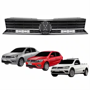 Grade Radiador Vw Saveiro G7 2016 Até 2020 Vw Gol Voyage G8 2021 Até 2023 Com Friso Cromado