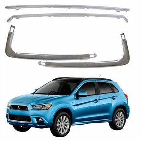 Kit 04 Peças Friso Grade Cromada Mitsubishi ASX 2010 Até 2012