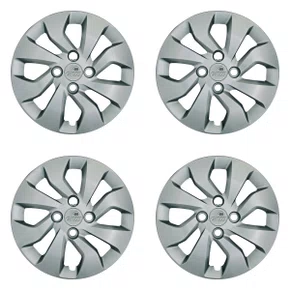 Kit 4 Calotas Aro 14 Prata Chevrolet Onix e Prisma 2017 2018 2019 2020 Ref. 373CB Grid - Referência: 373CB-Pta-E