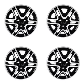 Kit 4 Calotas Aro 14 Preto e Prata Kwid 2018 a 2020