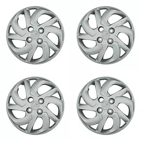 Kit 4 Calotas Aro 14 Prata Fiat Palio Fire 2015 2016 Grid - Referência: 231CB-Pta-E