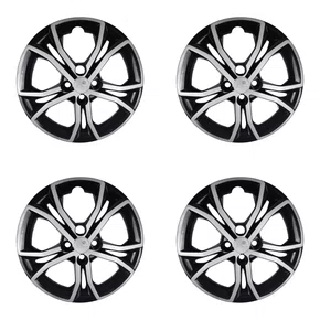 Kit 4 calotas aro 15p preto/prata mod argo 2023