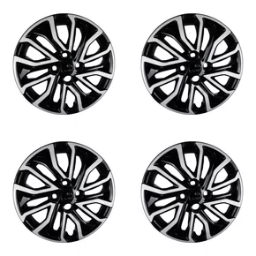 Kit 4 calotas aro 15p preto/prata mod argo/cronos 2022