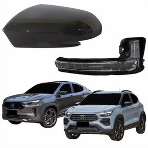 Kit Capa Com Pisca Retrovisor Fiat Pulse Fastback 2021 2022 2023 2024 Lado Esquerdo Motorista