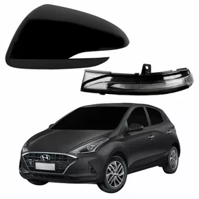 Kit Capa Com Pisca Retrovisor Hyundai Hb20 2020 2021 Lado Esquerdo Motorista