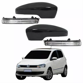 Kit Capa Com Pisca Retrovisor Vw Fox  2013 2014 2015 2016 Liso