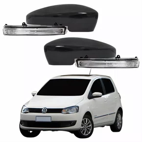 Kit Capa Com Pisca Retrovisor Vw Fox 2013 2014 2015 2016 Texturizado