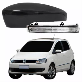 Kit Capa Com Pisca Retrovisor Vw Fox 2013 2014 2015 2016 Texturizado Lado Esquerdo Motorista
