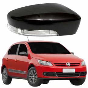 Kit Capa Com Pisca Retrovisor Vw Gol 2008 2009 2010 2011 2012 Liso Lado Direito Passageiro