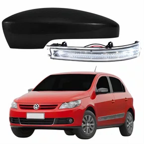 Kit Capa Com Pisca Retrovisor Vw Gol G5 2008 2009 2010 2011 2012 Texturizado Lado Esquerdo Motorista