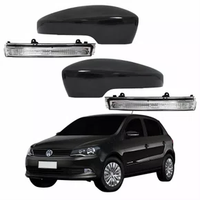 Kit Capa Com Pisca Retrovisor Vw Gol G6 2013 2014 2015 2016 Liso