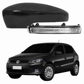 Kit Capa Com Pisca Retrovisor Vw Gol G6 2013 2014 2015 2016 Texturizado Lado Esquerdo Motorista