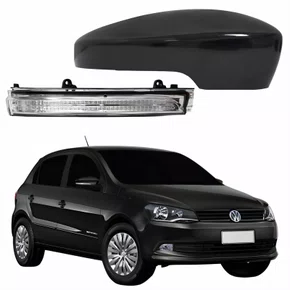 Kit Capa Com Pisca Retrovisor Vw Gol G6 2013 Até 2016 Liso Lado Direito Passageiro