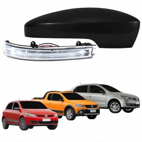 Kit Capa Com Pisca Retrovisor Vw Gol Saveiro Voyage G5 2008 2009 2010 2011 2012 Texturizado Lado Direito Passageiro