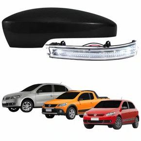 Kit Capa Com Pisca Retrovisor Vw Gol Saveiro Voyage G5 2008 2009 2010 2011 2012 Texturizado Lado Esquerdo Motorista