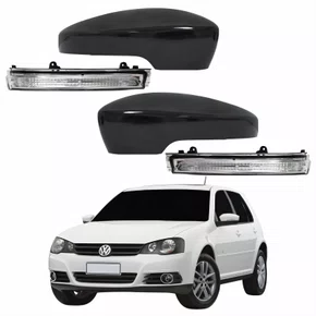 Kit Capa Com Pisca Retrovisor Vw Golf 2013 2014 Liso
