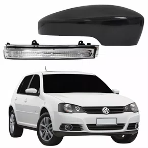Kit Capa Com Pisca Retrovisor Vw Golf 2013 2014 Liso Lado Direito Passageiro