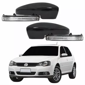 Kit Capa Com Pisca Retrovisor Vw Golf 2013 2014 Texturizado