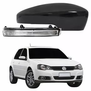 Kit Capa Com Pisca Retrovisor Vw Golf 2013 2014 Texturizado Lado Direito Passageiro