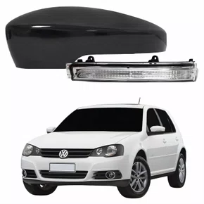 Kit Capa Com Pisca Retrovisor Vw Golf 2013 2014 Texturizado Lado Esquerdo Motorista