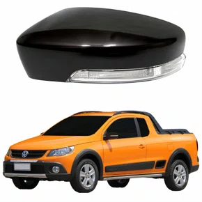Kit Capa Com Pisca Retrovisor Vw Saveiro G5 2009 2010 2011 2012 Liso Lado Esquerdo Motorista