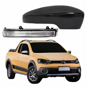 Kit Capa Com Pisca Retrovisor Vw Saveiro G6 2013 2014 2015 2016 Liso Lado Direito Passageiro