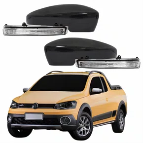 Kit Capa Com Pisca Retrovisor Vw Saveiro G6 2013 2014 2015 2016 Texturizado