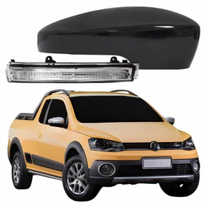 Kit Capa Com Pisca Retrovisor Vw Saveiro G6 2013 2014 2015 2016 Texturizado Lado Direito Passageiro