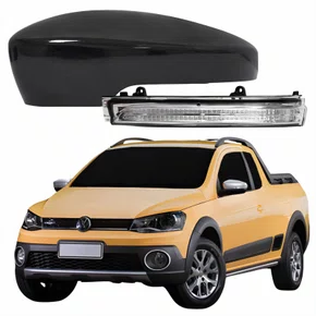 Kit Capa Com Pisca Retrovisor Vw Saveiro G6 2013 2014 2015 2016 Texturizado Lado Esquerdo Motorista