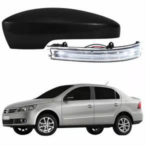 Kit Capa Com Pisca Retrovisor Vw Voyage G5 2008 2009 2010 2011 2012 Texturizado Lado Esquerdo Motorista