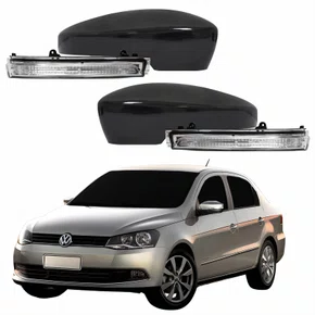Kit Capa Com Pisca Retrovisor Vw Voyage G6 2013 2014 2015 2016 Texturizado
