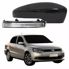 Kit Capa Com Pisca Retrovisor Vw Voyage G6 2013 2014 2015 2016 Texturizado Lado Direito Passageiro