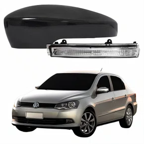 Kit Capa Com Pisca Retrovisor Vw Voyage G6 2013 2014 2015 2016 Texturizado Lado Esquerdo Motorista