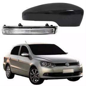 Kit Capa Com Pisca Retrovisor Vw Voyage G6 2013 Até 2016 Liso Lado Direito Passageiro