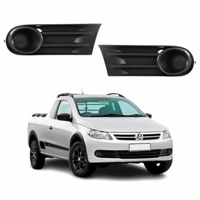 Kit de Grade Parachoque Vw Saveiro G5 2010 Até 2013 Sem Furo Preta