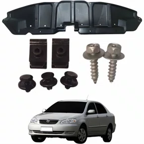 KIT Defletor Central Parachoque Dianteiro Toyota Corolla 2003 Até 2008 + Presilhas
