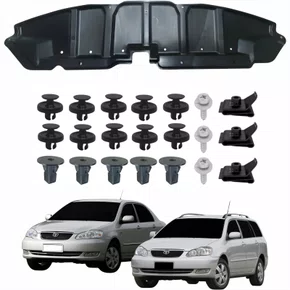 KIT Defletor Central Parachoque Dianteiro Toyota Corolla Fielder 2003 Até 2008 + Presilhas