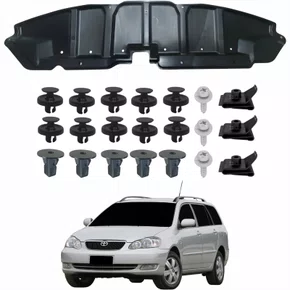 KIT Defletor Central Parachoque Dianteiro Toyota Fielder 2003 Até 2008 + Presilhas