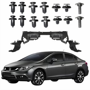 Kit Defletor Parachoque Dianteiro Honda Civic 2012 2013 2014 2015 2016 Com Presilhas