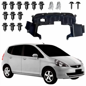 Kit Defletor Parachoque Dianteiro Honda Fit 2003 2004 2005 2006 2007 Com Presilhas