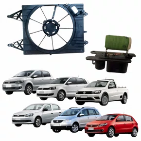 Kit Defletor Ventoinha Vw Fox Spacefox Polo 2006 Até 2012 Gol Voyage Saveiro 2009 Até 2021 Com Resistência