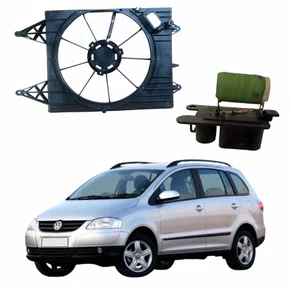 Kit Defletor Ventoinha Vw Spacefox 2006 Até 2012 Com Resistência