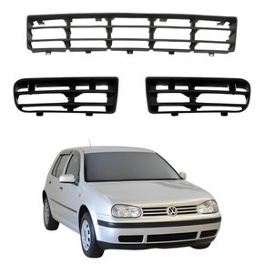 Kit Grade Parachoque Dianteiro Vw Golf 1999 Até 2006 Central E Milha