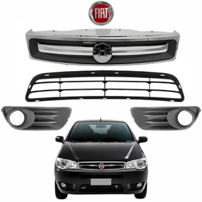 Kit Grades + Emblema Fiat Palio G4 2008 Até 2012
