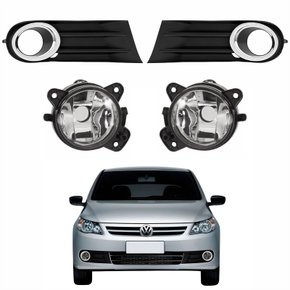 Kit Grades Parachoque Lado Direito e Lado Esquerdo + Par de Farol de Milha Vw Gol G5 2008 Até 2012